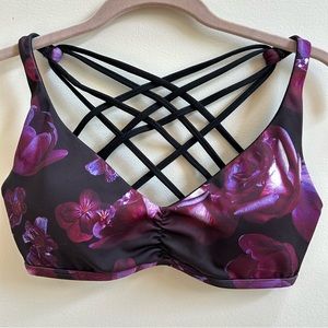 Popflex Sports Bra Dark Bloom Heart Strings size 10